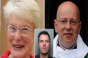 Stephen Farrow, inset, who killed retired teacher Betty Yates (left) and vicar John Suddards (right) in 2012 died of oesophageal cancer at HMP Frankland in Durham, an inquest heard.